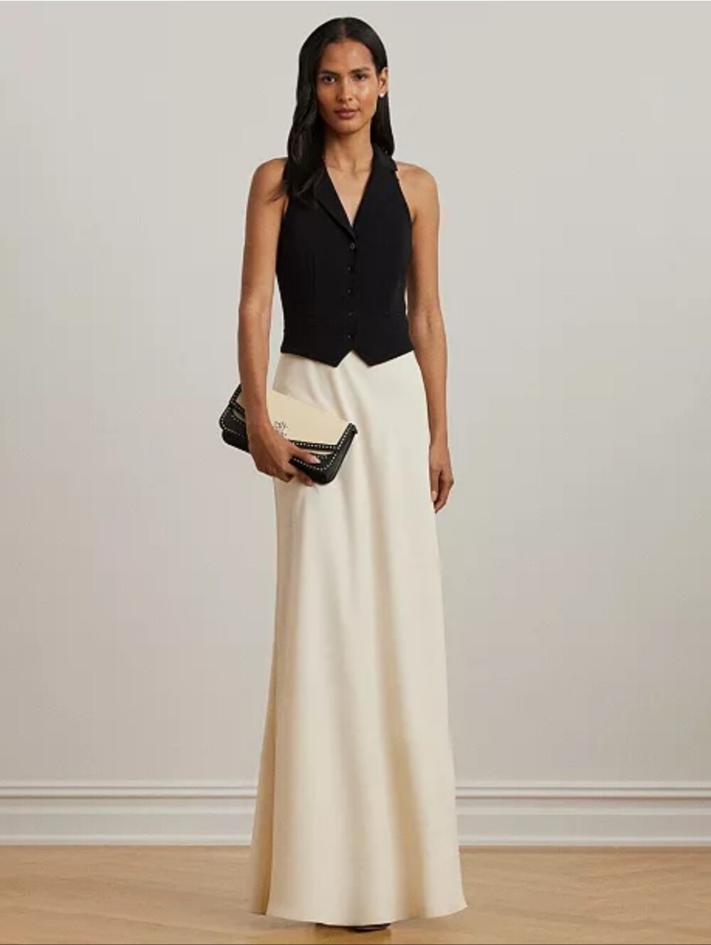 Lauren Ralph Lauren Sleeveless Two Tone Crepe Sleeveless Gown Size 14 NWT $365